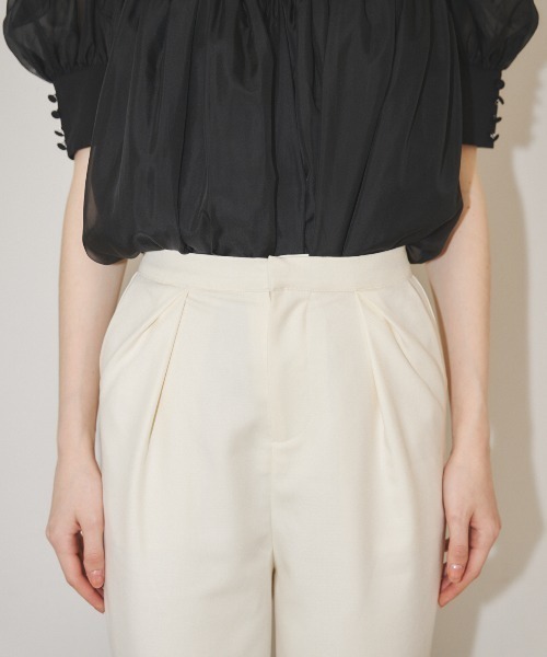 MIRO AMURETTE（ミロアミュレット）の「tuck straight pants/タックスラックスパンツ（スラックス・レディース・ネイビー/ホワイト・SMALL/MEDIUM）」の17枚目の写真