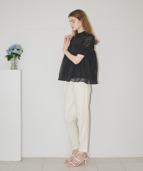 MIRO AMURETTE（ミロアミュレット）の「tuck straight pants/タックスラックスパンツ（スラックス・レディース・ネイビー/ホワイト・SMALL/MEDIUM）」の21枚目の写真