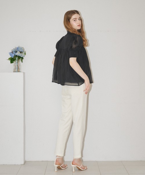 MIRO AMURETTE（ミロアミュレット）の「tuck straight pants/タックスラックスパンツ（スラックス・レディース・ネイビー/ホワイト・SMALL/MEDIUM）」の22枚目の写真