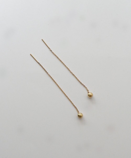 CEMONEMO(セモネモ)の「【金属アレルギー対応】 メタルボール チェーン ロングピアス / サージカルステンレス 316L(ピアス(両耳用)・レディース・ゴールド/シルバー/シルバー系その他/ゴールド系その他・FREE)」の11枚目の写真