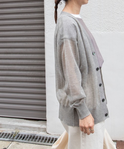 FORK&SPOON（フォークアンドスプーン）の「『一部WEB限定カラー』『洗濯可』FORK&SPOON　LEVITA V-NECK カーディガン（カーディガン/ボレロ・レディース・ベージュ系その他/オフホワイト/ブラック・1）」の8枚目の写真