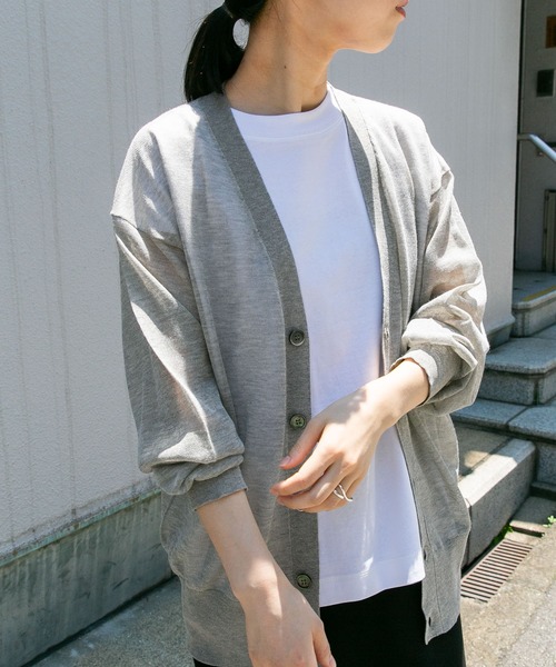 FORK&SPOON（フォークアンドスプーン）の「『一部WEB限定カラー』『洗濯可』FORK&SPOON　LEVITA V-NECK カーディガン（カーディガン/ボレロ・レディース・ベージュ系その他/オフホワイト/ブラック・1）」の13枚目の写真