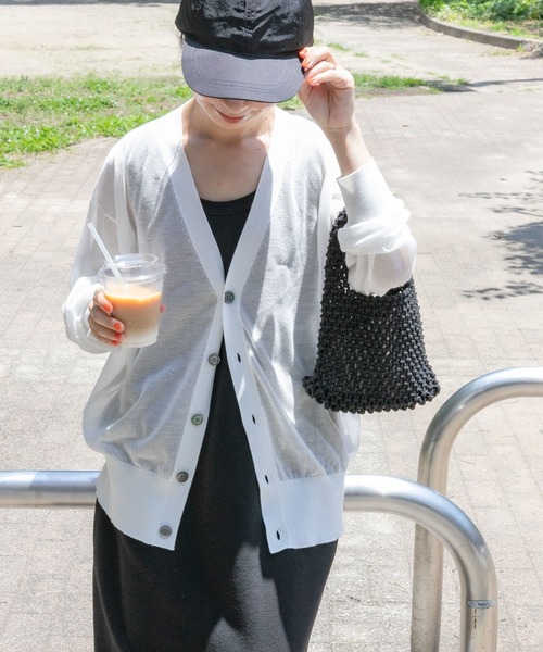 FORK&SPOON（フォークアンドスプーン）の「『一部WEB限定カラー』『洗濯可』FORK&SPOON　LEVITA V-NECK カーディガン（カーディガン/ボレロ・レディース・ベージュ系その他/オフホワイト/ブラック・1）」の21枚目の写真