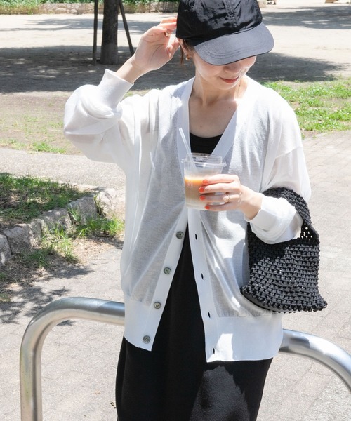 FORK&SPOON（フォークアンドスプーン）の「『一部WEB限定カラー』『洗濯可』FORK&SPOON　LEVITA V-NECK カーディガン（カーディガン/ボレロ・レディース・ベージュ系その他/オフホワイト/ブラック・1）」の22枚目の写真