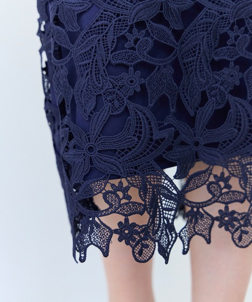 INCEDE（インシード）の「総レースペンシルスカート（スカート・レディース・ネイビー/ブラック/オフホワイト/パープル/ライトグレー・4L/L/M/LL/3L）」の13枚目の写真