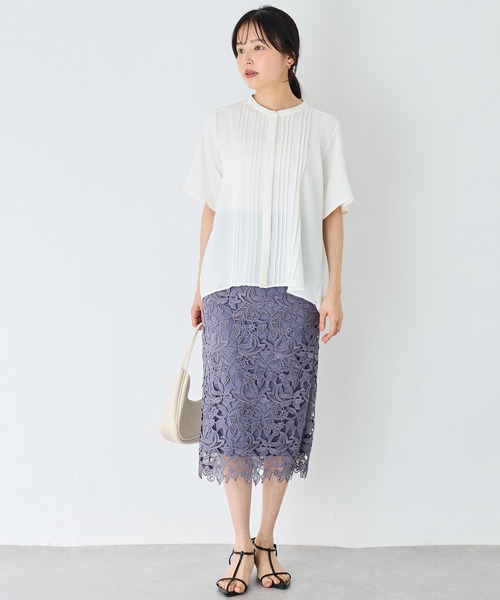 INCEDE（インシード）の「総レースペンシルスカート（スカート・レディース・ネイビー/ブラック/オフホワイト/パープル/ライトグレー・4L/L/M/LL/3L）」の15枚目の写真