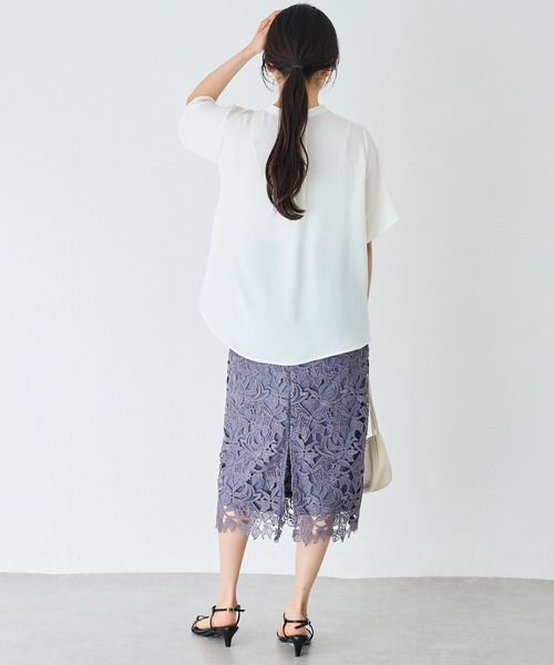 INCEDE（インシード）の「総レースペンシルスカート（スカート・レディース・ネイビー/ブラック/オフホワイト/パープル/ライトグレー・4L/L/M/LL/3L）」の18枚目の写真
