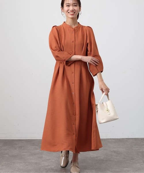 Chez toi（シェトワ）の「ウエストデザインJQシャツワンピース（シャツワンピース・レディース・ブラック/ベージュ/オレンジ・FREE）」の12枚目の写真