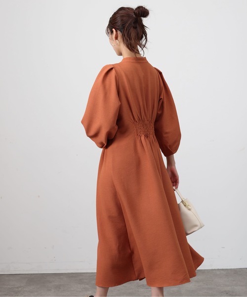 Chez toi（シェトワ）の「ウエストデザインJQシャツワンピース（シャツワンピース・レディース・ブラック/ベージュ/オレンジ・FREE）」の13枚目の写真