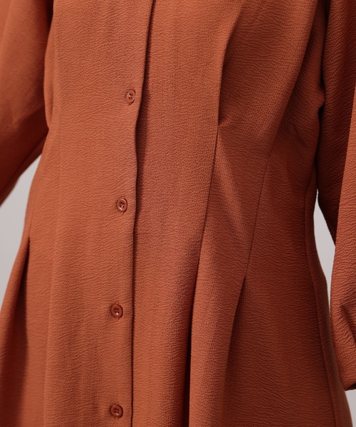 Chez toi（シェトワ）の「ウエストデザインJQシャツワンピース（シャツワンピース・レディース・ブラック/ベージュ/オレンジ・FREE）」の19枚目の写真