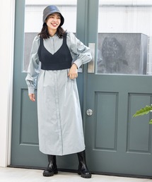 2Pビスチェシャツワンピース