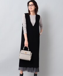 UNTITLED | 【晩夏から秋まで着られる／洗える】ミラノリブニット ジャンパースカート(ワンピース)