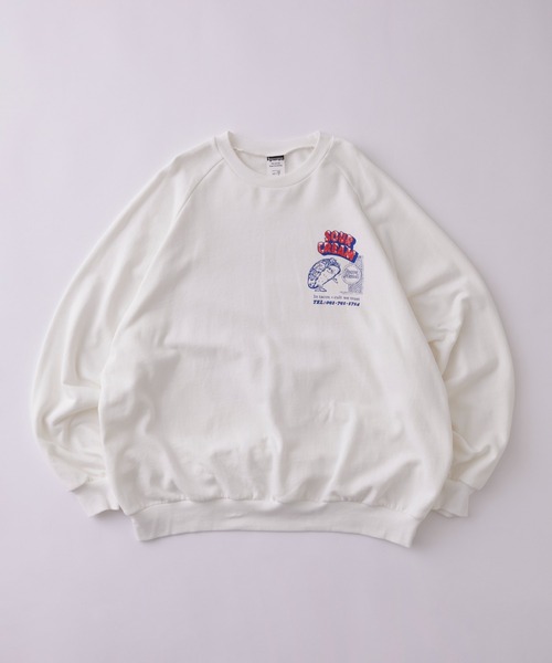 Sourcream（サワークリーム）の「【Sourcream × TACOSSTAND】クルーロゴスウェット（スウェット・レディース・アイボリー/ライトグレー/ネイビー/ブラック・FREE）」の14枚目の写真