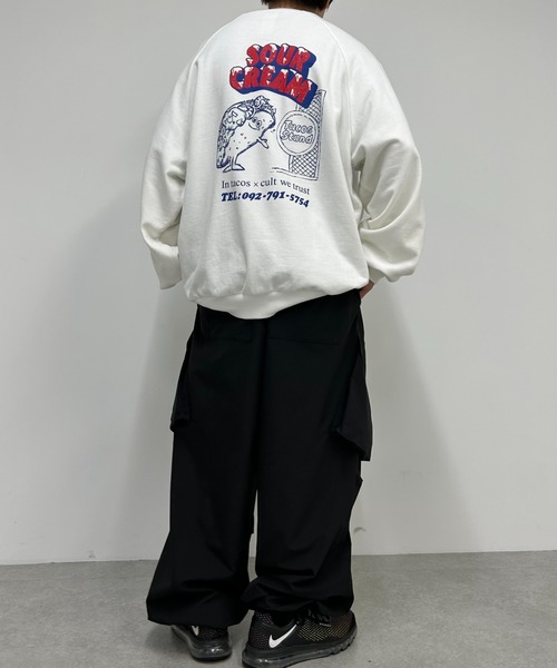 Sourcream（サワークリーム）の「【Sourcream × TACOSSTAND】クルーロゴスウェット（スウェット・レディース・アイボリー/ライトグレー/ネイビー/ブラック・FREE）」の10枚目の写真
