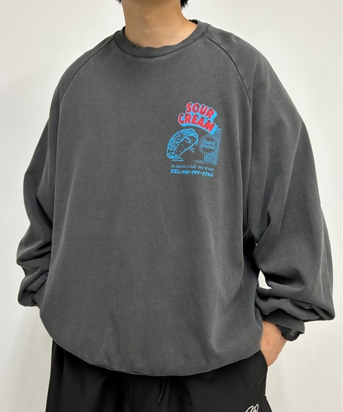 Sourcream（サワークリーム）の「【Sourcream × TACOSSTAND】クルーロゴスウェット（スウェット・レディース・アイボリー/ライトグレー/ネイビー/ブラック・FREE）」の20枚目の写真