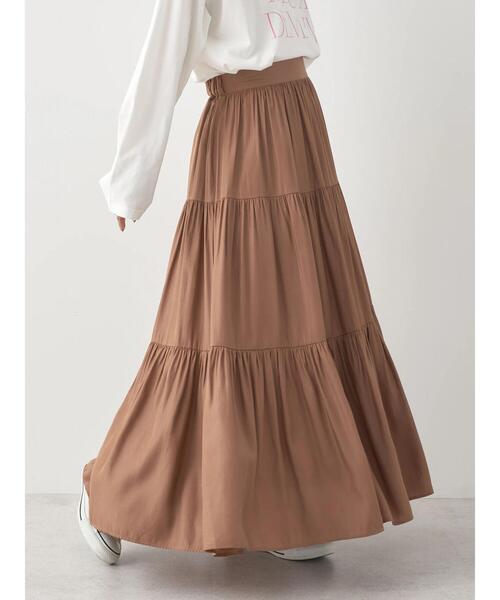 earth music&ecology（アースミュージックアンドエコロジー）の「ティアードスカート（スカート・レディース・ミント/ブラック/キャメル・FREE）」の5枚目の写真