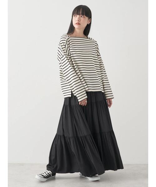 earth music&ecology（アースミュージックアンドエコロジー）の「ティアードスカート（スカート・レディース・ミント/ブラック/キャメル・FREE）」の15枚目の写真