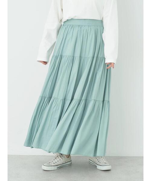 earth music&ecology（アースミュージックアンドエコロジー）の「ティアードスカート（スカート・レディース・ミント/ブラック/キャメル・FREE）」の18枚目の写真