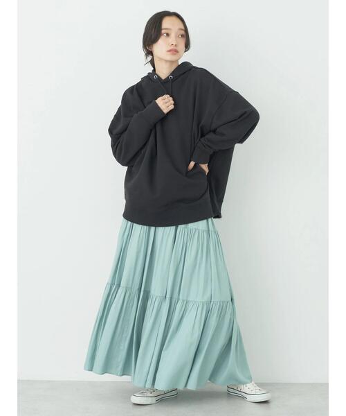 earth music&ecology（アースミュージックアンドエコロジー）の「ティアードスカート（スカート・レディース・ミント/ブラック/キャメル・FREE）」の19枚目の写真