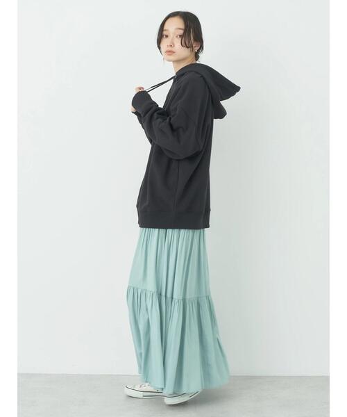 earth music&ecology（アースミュージックアンドエコロジー）の「ティアードスカート（スカート・レディース・ミント/ブラック/キャメル・FREE）」の20枚目の写真