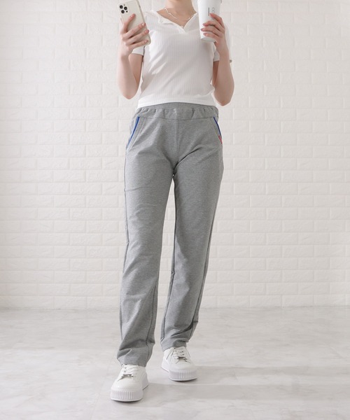 Lace Ladies(レースレディース)の「配色ライン入りストレートスウェットパンツ(スウェットパンツ・レディース・グレー/ネイビー/ブラック/ピンク・M/S/XL)」の14枚目の写真