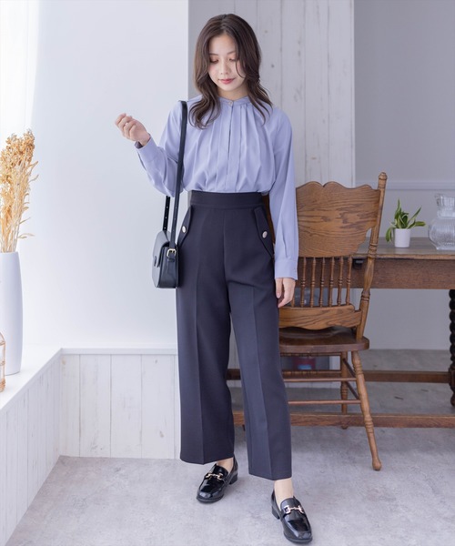 clear（クリア）の「長袖タックブラウス [オフィスコーデにも]（シャツ/ブラウス・レディース・グレー/オフホワイト/ピンク/ブラック・F）」の22枚目の写真