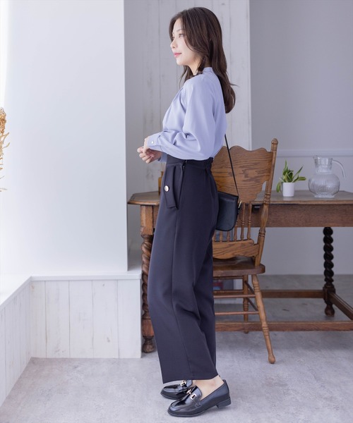 clear（クリア）の「長袖タックブラウス [オフィスコーデにも]（シャツ/ブラウス・レディース・グレー/オフホワイト/ピンク/ブラック・F）」の19枚目の写真