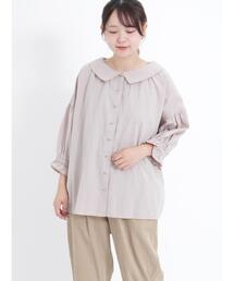 Samansa Mos2 | ｷﾞｬｻﾞｰ羽織り8分袖ﾌﾞﾗｳｽ(シャツ/ブラウス)