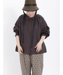 Samansa Mos2 | ギャザー羽織り8分袖ブラウス(シャツ/ブラウス)