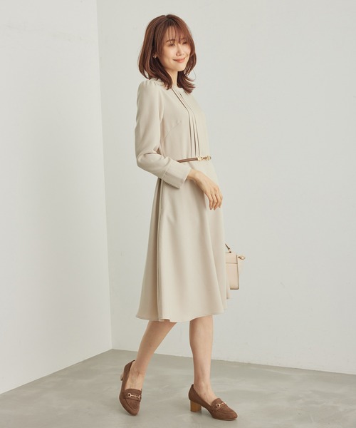 ROPE' PICNIC(ロペピクニック)の「【WEB限定】ラナテック/フィット&フレアワンピース(ワンピース・レディース・ブラック/ベージュ・40/38)」の3枚目の写真