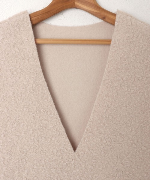 andme(アンドミー)の「フェイクリングウール深Vネックベスト(ベスト・レディース・ブラック/モカ/ライトベージュ・L/M)」の21枚目の写真