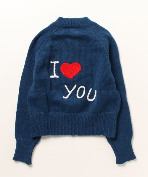 LYEON(リヨン)の「バックロゴ刺繍ジップアップニット(ニット/セーター・レディース・オフホワイト/ネイビー・FREE)」の4枚目の写真