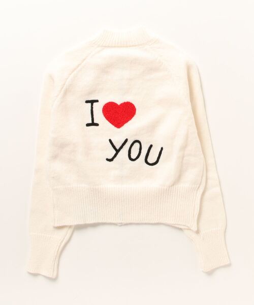 LYEON(リヨン)の「バックロゴ刺繍ジップアップニット(ニット/セーター・レディース・オフホワイト/ネイビー・FREE)」の6枚目の写真