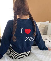 バックロゴ刺繍ジップアップニット