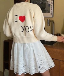 バックロゴ刺繍ジップアップニット
