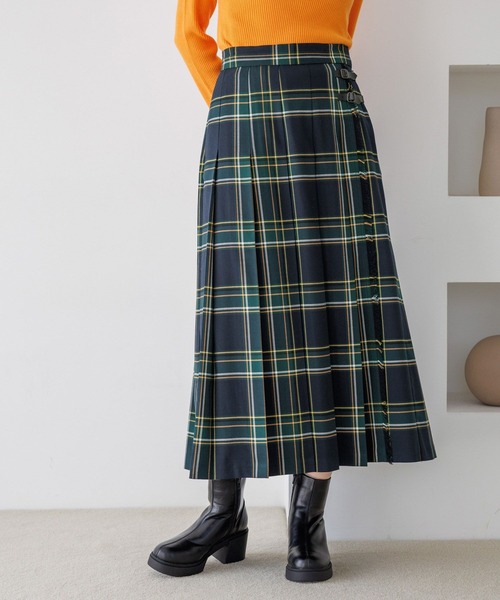 niko and...（ニコアンド）の「TRキルトチェックスカート（スカート・レディース・ブルー/チェック/オレンジ/ホワイト/ブラック・MEDIUM/LARGE）」の10枚目の写真