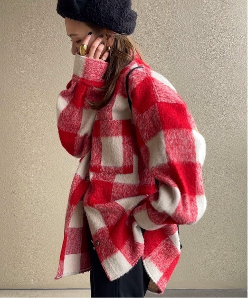 feepur by saya（フェピュールバイサヤ）の「ブロックチェックシャギーシャツ（シャツ/ブラウス・レディース・レッド/ブルー/グリーン・MEDIUM）」の3枚目の写真