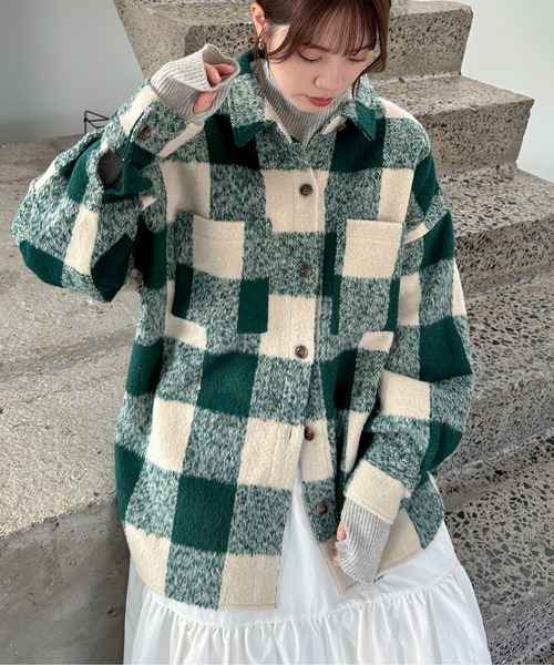 セール】ブロックチェックシャギーシャツ(シャツ/ブラウス)|feepur セール】ブロックチェックシャギーシャツ(シャツ/ブラウス)|feepur