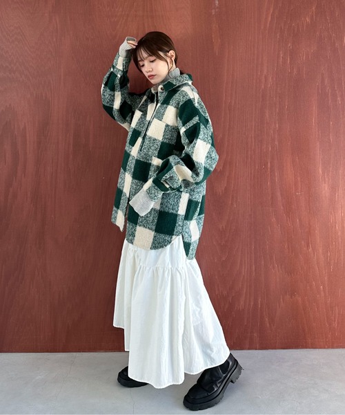 セール】ブロックチェックシャギーシャツ（シャツ/ブラウス）｜feepur