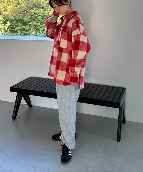 セール】ブロックチェックシャギーシャツ（シャツ/ブラウス）｜feepur