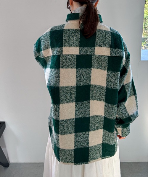 セール】ブロックチェックシャギーシャツ（シャツ/ブラウス）｜feepur