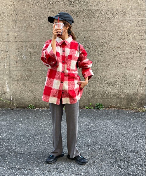 feepur by saya（フェピュールバイサヤ）の「ブロックチェックシャギーシャツ（シャツ/ブラウス・レディース・レッド/ブルー/グリーン・MEDIUM）」の8枚目の写真