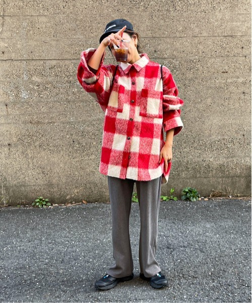 feepur by saya（フェピュールバイサヤ）の「ブロックチェックシャギーシャツ（シャツ/ブラウス・レディース・レッド/ブルー/グリーン・MEDIUM）」の11枚目の写真