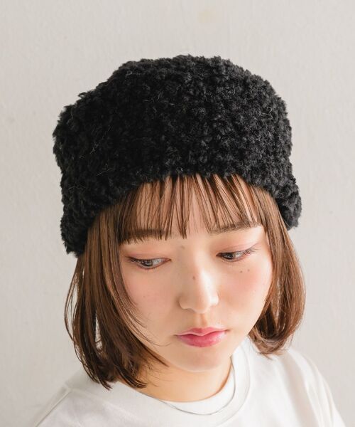 casita(RETRO GIRL)（カシータ）の「もこもこファー帽子（ハット・レディース・ベージュ/ブラック/オフホワイト・ONE SIZE）」の13枚目の写真