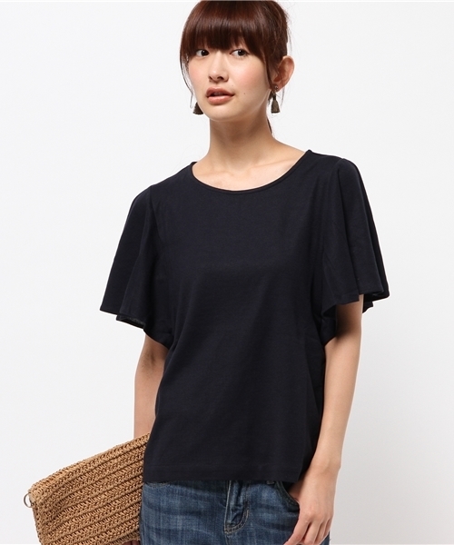 DISCOAT（ディスコート）の「【Discoat】リップル袖フレアプルオーバー（Tシャツ/カットソー・レディース・ネイビー/オフホワイト/レッド/その他19・MEDIUM/LARGE）」の3枚目の写真