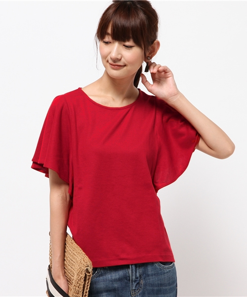 DISCOAT（ディスコート）の「【Discoat】リップル袖フレアプルオーバー（Tシャツ/カットソー・レディース・ネイビー/オフホワイト/レッド/その他19・MEDIUM/LARGE）」の4枚目の写真