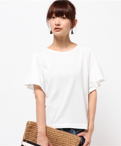 DISCOAT（ディスコート）の「【Discoat】リップル袖フレアプルオーバー（Tシャツ/カットソー・レディース・ネイビー/オフホワイト/レッド/その他19・MEDIUM/LARGE）」の2枚目の写真