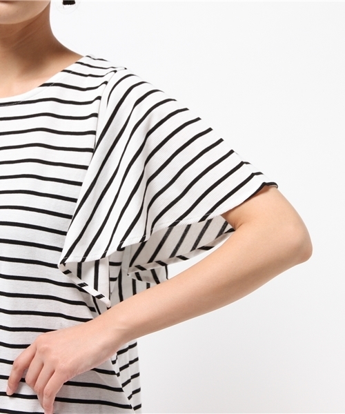 DISCOAT（ディスコート）の「【Discoat】リップル袖フレアプルオーバー（Tシャツ/カットソー・レディース・ネイビー/オフホワイト/レッド/その他19・MEDIUM/LARGE）」の11枚目の写真