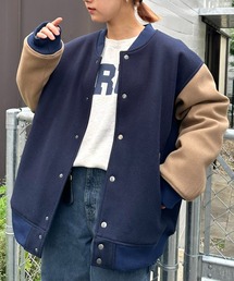 CIAOPANIC TYPY | 【ユニセックス】中綿PUレザーウールライクスタジャン(スタジャン)