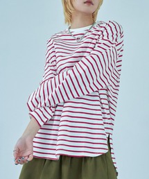 オーバーサイズ ボーダー ロングTシャツ
